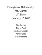 Principles of Calorimetry