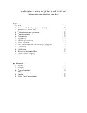 ENGL 1A Checklist for Rough Draft and Final Draft