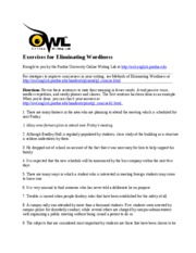 Exercises For Eliminating Wordiness Purdue Owl Exercises For