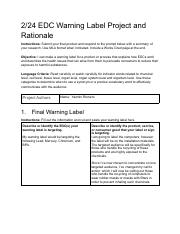 Yazmin Romero - 2_24 EDC Warning Label Project and Rationale .pdf