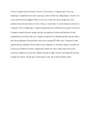 why computer science essay examples