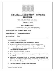 CT075-3-2-DTM - Individual Assignment - Part 2 - Marking Scheme - Cover.doc