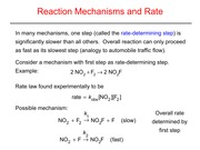 Reaction Mechanisms and Rate Slides and Notes