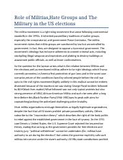 Role of Militias Hate Groups and The Military in the US elections.docx