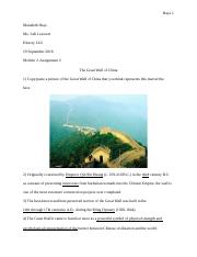 Module 2, Assignment 2 (The Great Wall of China).docx
