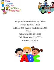 Magical Adventures Daycare Center.docx