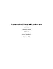 Transformational Change in Higher Education.docx