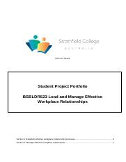 BSBLDR523 Student Project Portfolio.docx