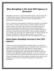 Why BeingDigi is the best SEO Agency in Varanasi.docx
