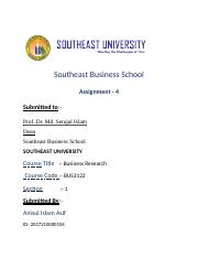 Business Research - Assignment 4.docx