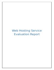 Web Hosting Service Evaluation Report.docx