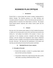 Business Plan Critique