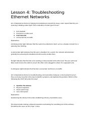 Lesson 4 Troubleshooting Ethernet Networks.docx