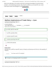 Welfare Implications of Trade Policy — Quiz _ Lecture 18_ International Trade _ 14.100x Courseware _