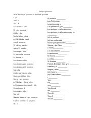 31 Subject Pronouns In Spanish Worksheet - support worksheet