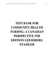 Test Bank for Community Health Nursing A Canadian Perspective 5th Edition Leeseberg Stamler.pdf