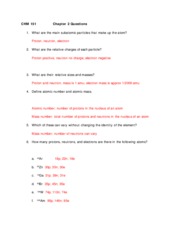 CHM 151Chapter 2 Questions answers