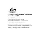 national health and medical research council act 1992