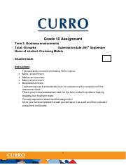 grade 10 assignment term 3