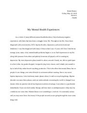 Mental Health Experience Essay