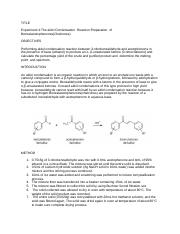aldol reaction lab report