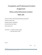 3rd -Assignment -IMA104-Complaints and Professional Conduct.pdf