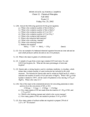 Chem 110 Exam 2 (2002)
