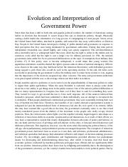 Evolution and Interpretation of Government Power.docx