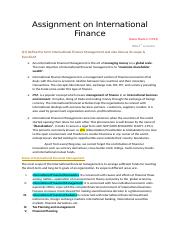 Assignment on International Finance saz.docx