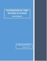 Automation of  Land Records in Punjab- An Appraisal 2018.pdf