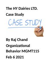 case study hy dairies inc. (chapter 3 pp. 109 110)