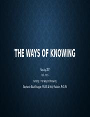 The Ways of Knowing [Autosaved]