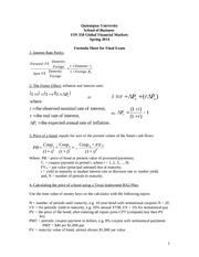 fin350 final exam formulas