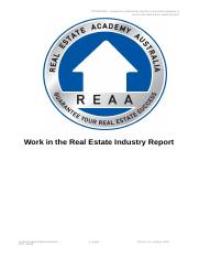 REAA - CPPREP4001 - Work in the Real Estate Industry Report v1.9.docx