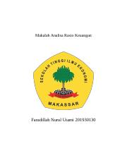 Makalah Analisa Rasio Keuangan Faradilah Nurul Utami 20193010.docx