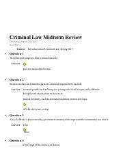 Criminal Law Midterm Review