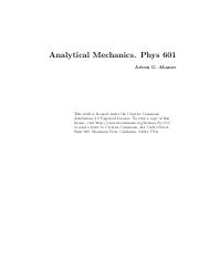 A Students Guide to Analytical Mechanics