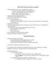 informative speech assignment pdf