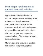 Four Major Applications of multivariate and calculus.docx