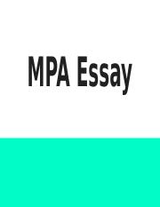 MPA Essay