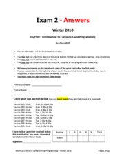 Exam #2 Sample3 Answers