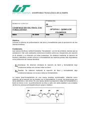 Práctica 8 . Condensación del Fenol con Formaldehído.docx