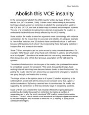 abolish this VCE insanity