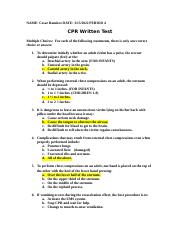 CPR Written Test Answers.docx