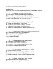 American Revolution Ch 5 and 6 Test