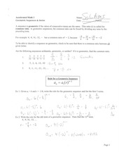 Geometric Sequences and Series Notes solutions