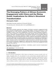 The Emerging Pattern of African Economic Engagement with China and the Rising South.pdf