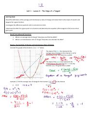 Lesson 4 - The Slope of a Tangent - Answers.pdf
