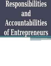 essay discussing the responsibilities and accountabilities of entrepreneurs to the government