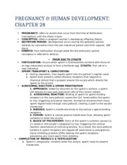 PREGNANCY AND HUMAN DEVELOPMENT - CHAPTER 28 - ANP 1107 - MIDTERM 2